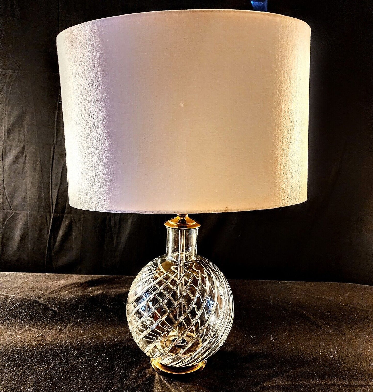 Baccarat Cyclades Pattern Fine Cut Spiral Crystal Lamp - Brand New Set of 2