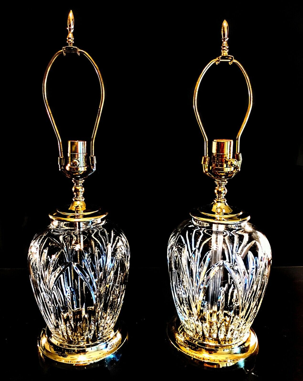 Set of Two Waterford Ballylee Fine Cut  Crystal Table Lamp - Mint Condition!