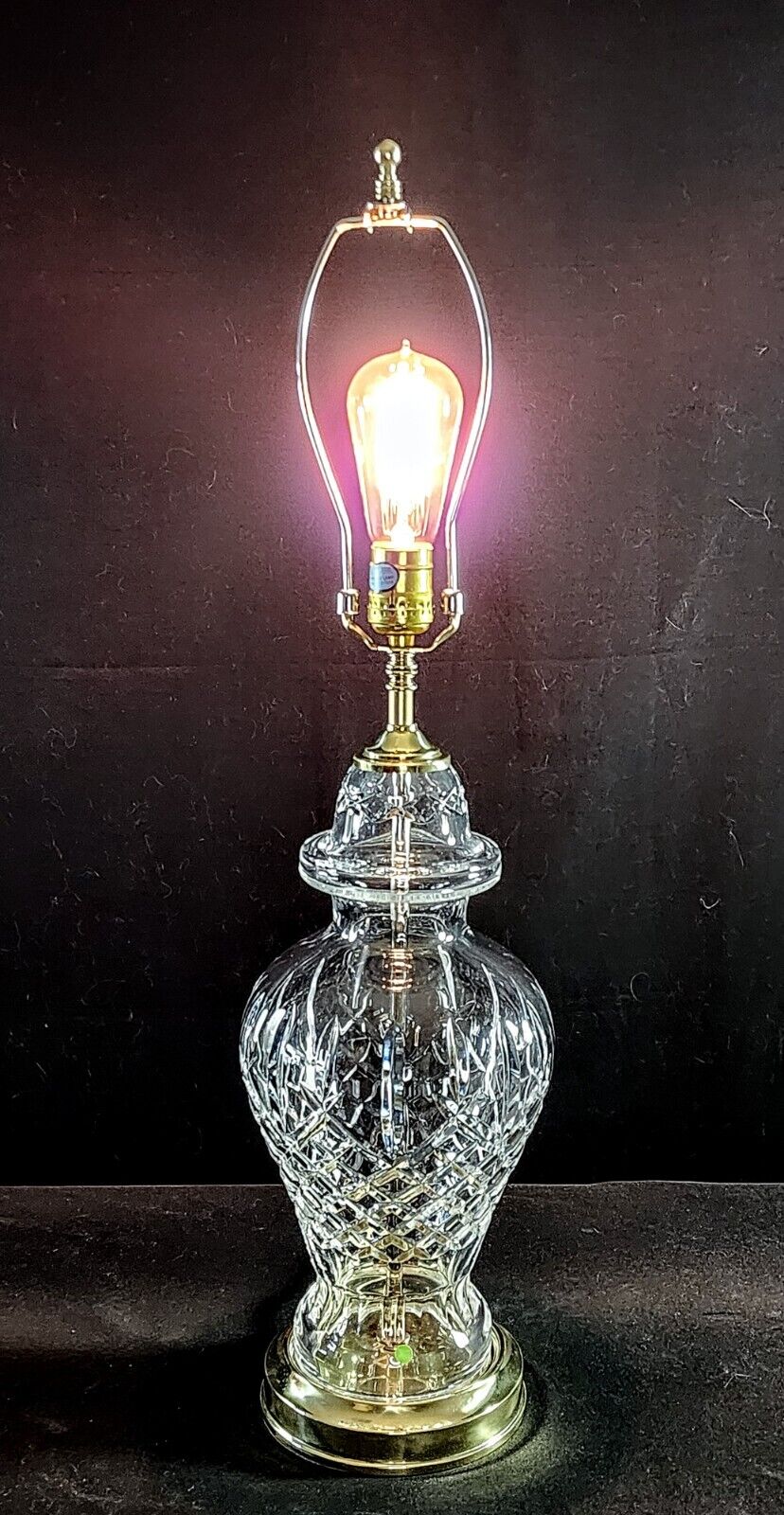 Waterford Araglin Pair of Fine Cut Irish Crystal Urn Style Table Lamps - MINT!!!