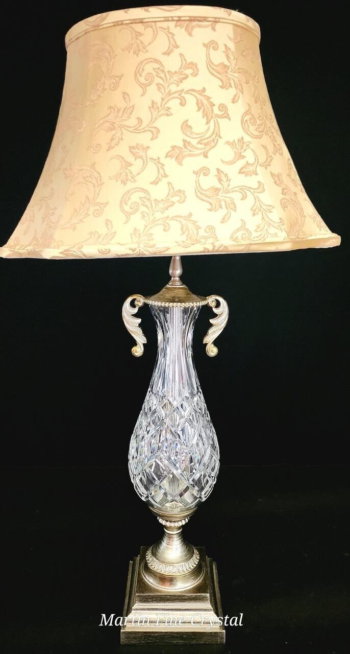 Waterford Westfield Fine Hand Cut Extra Large Crystal Lamp - Rare Silver Model!