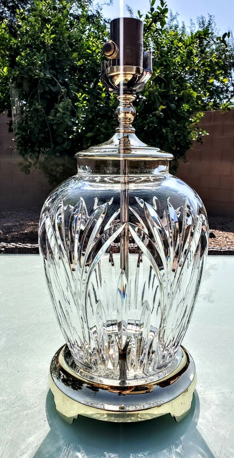 Waterford Ballylee Fine Cut Irish Crystal Table Lamp - 23" Crystal Circumference