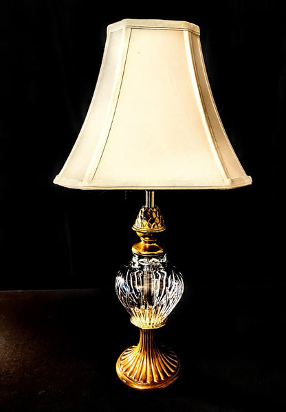 Waterford Carina Fine Cut Crystal And Brass Large Size Table Lamp - Truly Mint!