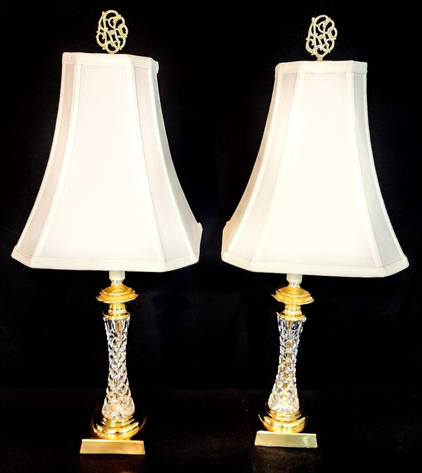 Waterford Medium Sized Table lamps with Genuine Waterford Sockets - NOS!