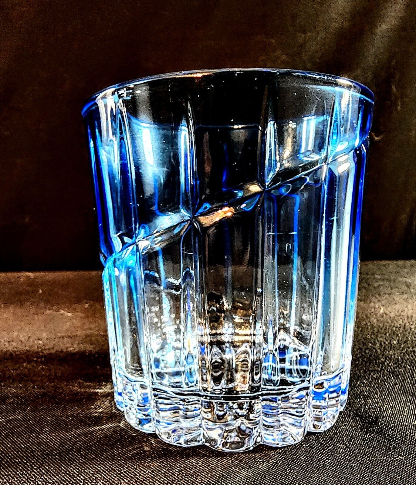 Mikasa Artic Lights Blue Double Old Fashioned Tumblers - 3 1/2 Inches Tall