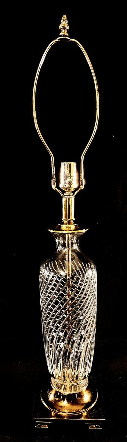 Waterford Spiral Cut Fine Crystal Irish Crystal And Solid Brass Base