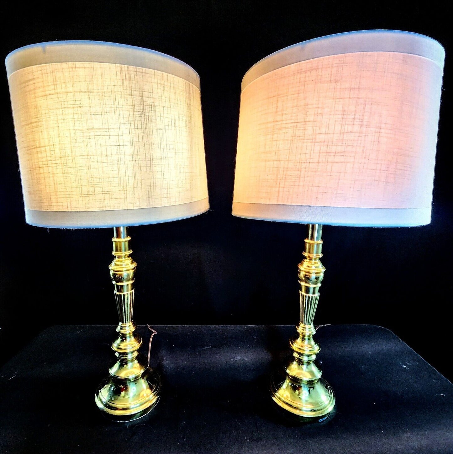 Stiffel Pair of Fine Brass Lamps - Decorative Design - 6.357 Lbs Each-BRAND NEW!