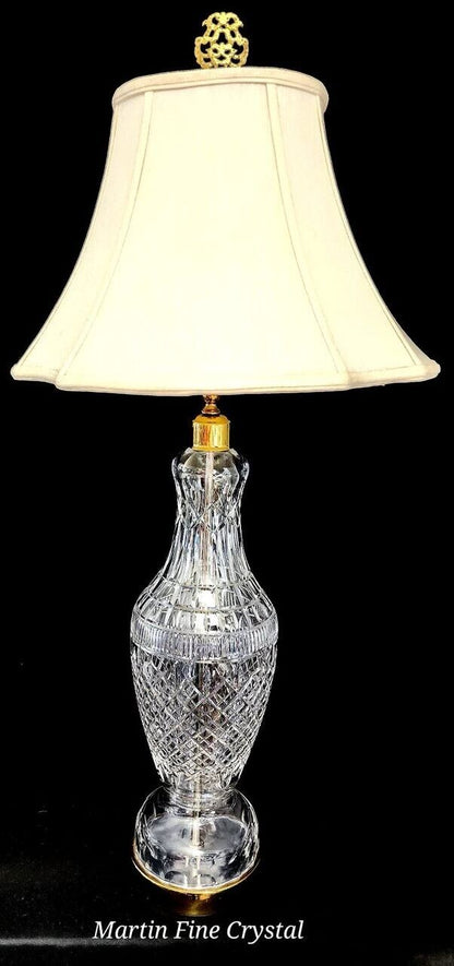 Waterford Tramore Fine Cut Irish Crystal Table Lamp - Extra Large 37 Inches!!!