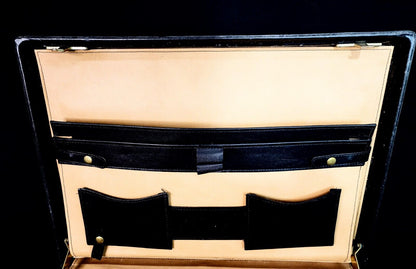 Hartmann Black Belting Leather Brief Case - New With Tags - NOS