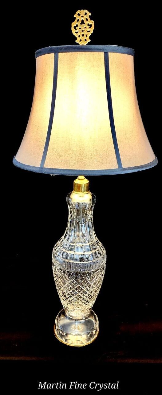 Waterford Tramore Fine Cut Irish Crystal Table Lamp - Extra Large 37 Inches!!!