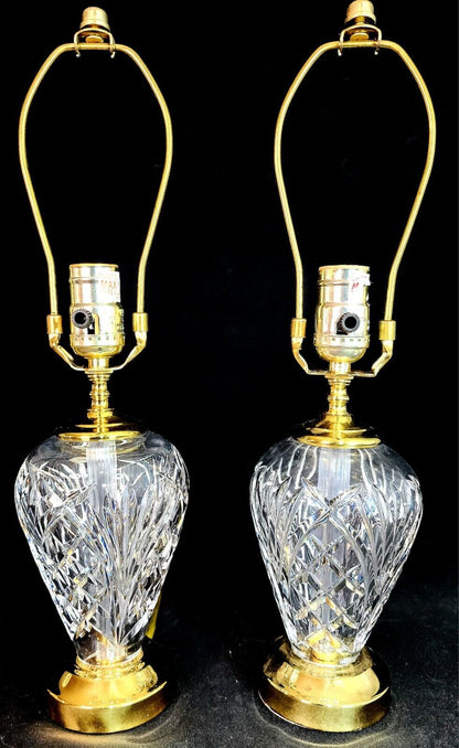 Waterford Fine Crystal Lams - Set of Two (2) - Marlow Pattern - Flawless!