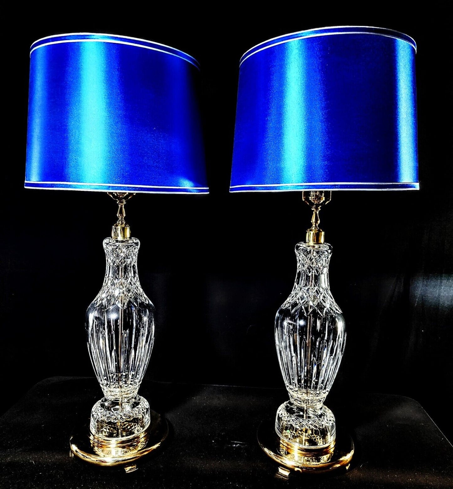 Waterford Crystal Set of 2 Lamps - Model 1640 Fine Irish Extra Large Lamps