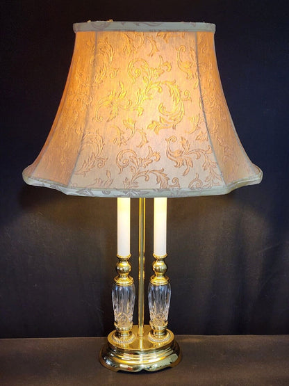 Waterford Bouillotte-style Lismore Pattern Fine Cut Crystal Table Lamp - MINT!