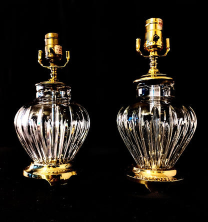 Set of Two Waterford Carina Fine Cut Crystal Lamps - Absolutely Flawless