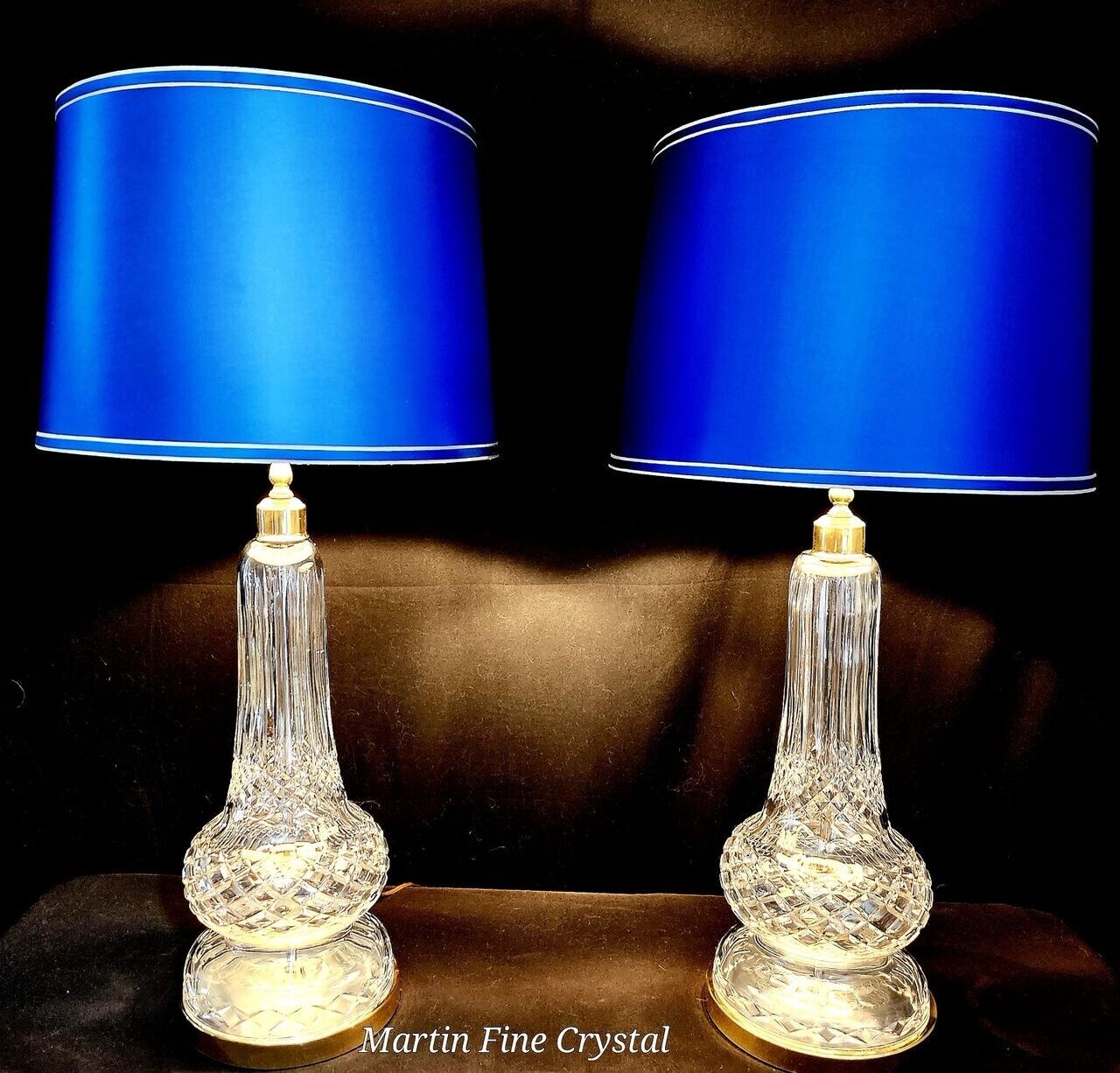 Largest Waterford Lamps Ever Produced - Hand blown and Cut - Flawless!