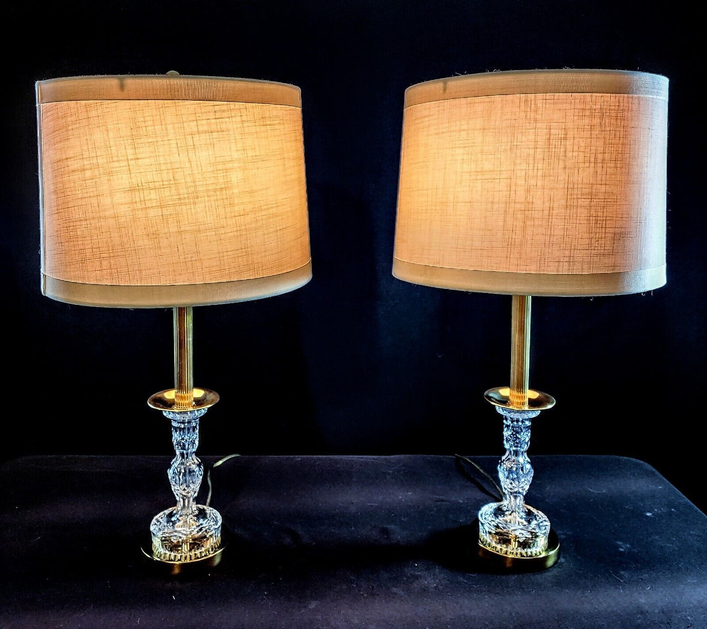 Waterford Lismore Fine Cut Crystal Buffet Lamps - New Old Stock - Flawless