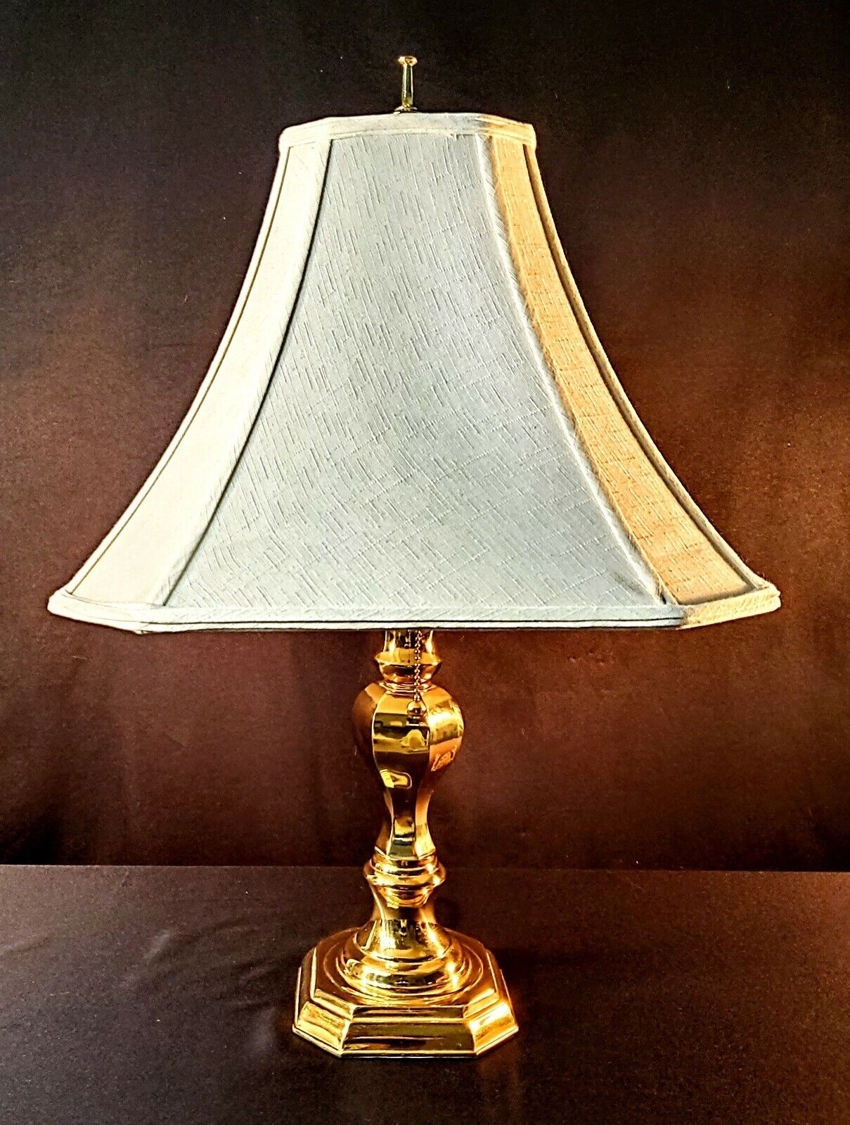 Stiffel Double Socket Three Position Solid Brass Desk Table Lamp - 26" Tall!