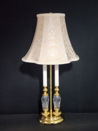 Waterford Bouillotte-style Lismore Pattern Fine Cut Crystal Table Lamp - MINT!