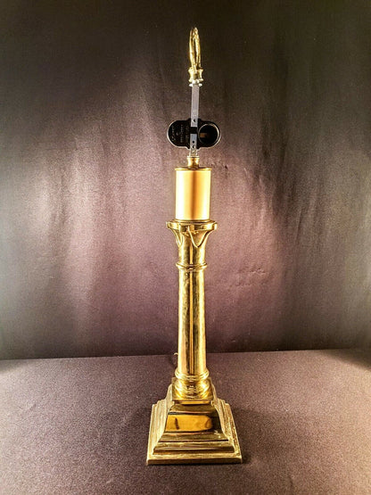 Stiffel Rare Double Socket Brass And Ivory Colored Table Desk Lamp