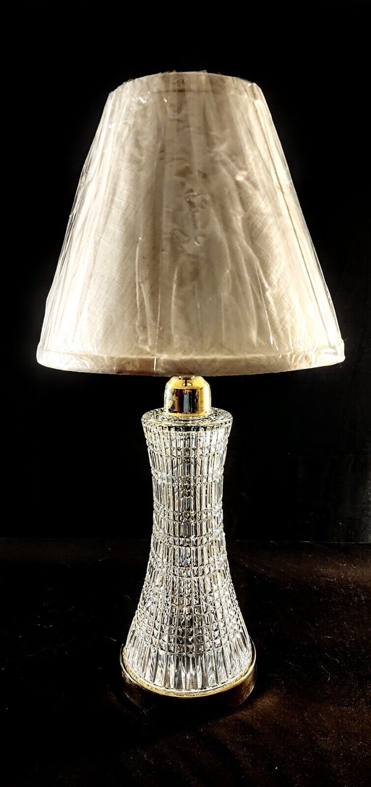 Waterford Lismore Diamond Fine Cut Irish Crystal - Brass Appointed Table Lamp