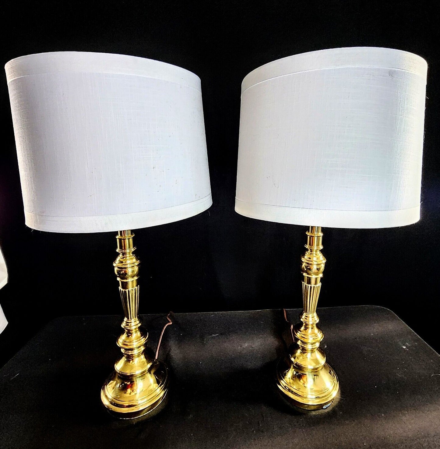 Stiffel Pair of Fine Brass Lamps - Decorative Design - 6.357 Lbs Each-BRAND NEW!