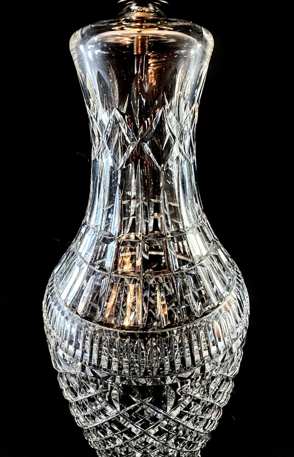 Waterford Tramore Fine Cut Irish Crystal Table Lamp - Crystal Base - 34 Inches!