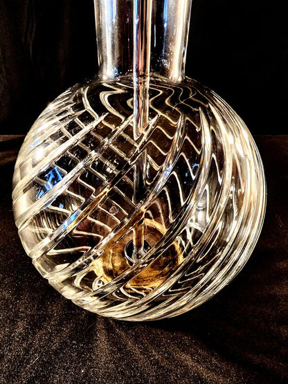 Baccarat Fine Cut Spiral Crystal Lamp - Cyclades Pattern - Absolutely Mint!