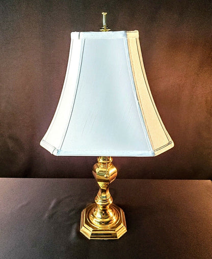 Stiffel Double Socket Three Position Solid Brass Desk Table Lamp - 26" Tall!