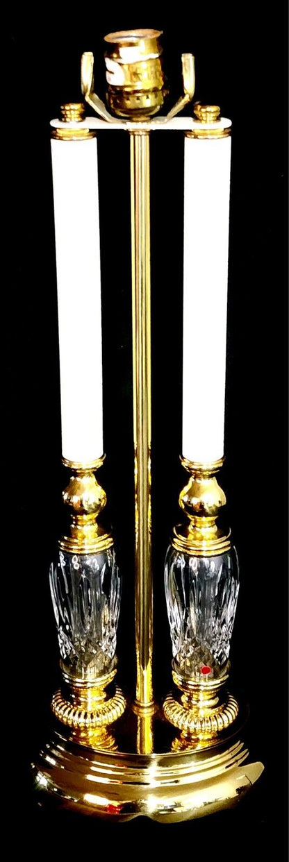 Waterford Bouillotte-style Lismore Pattern Fine Cut Crystal Table Lamp - MINT!