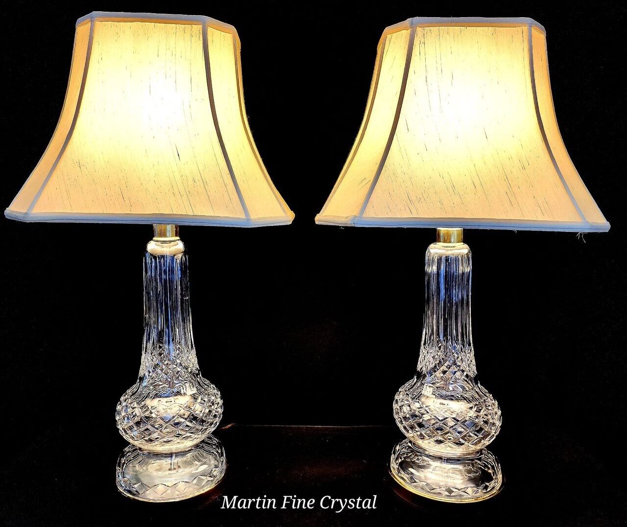 Largest Waterford Lamps Ever Produced - Hand blown and Cut - Flawless!