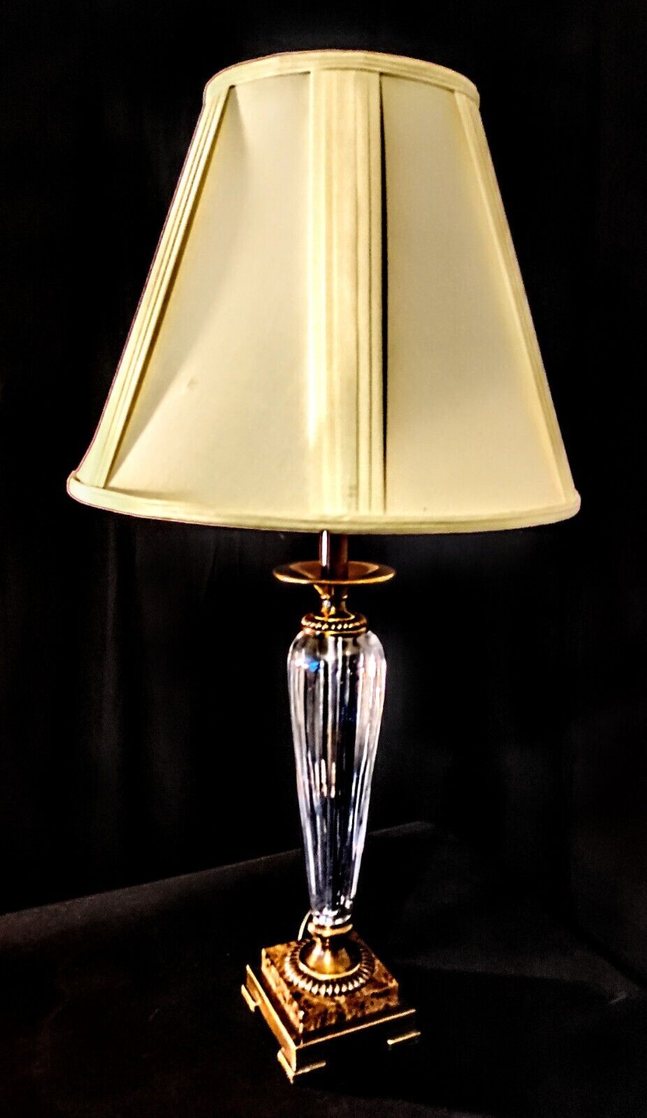 Bombay Fine Cut Crystal And Brushed Oiled Bronze XLarge Table Lamp-100% Original