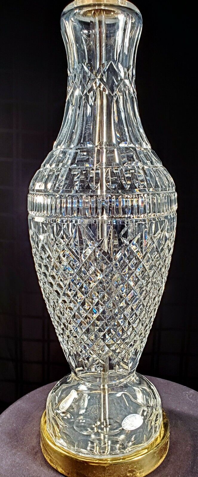 Waterford Tramore Fine Cut Irish Crystal Table Lamp - Extra Large 38 Inches!!!