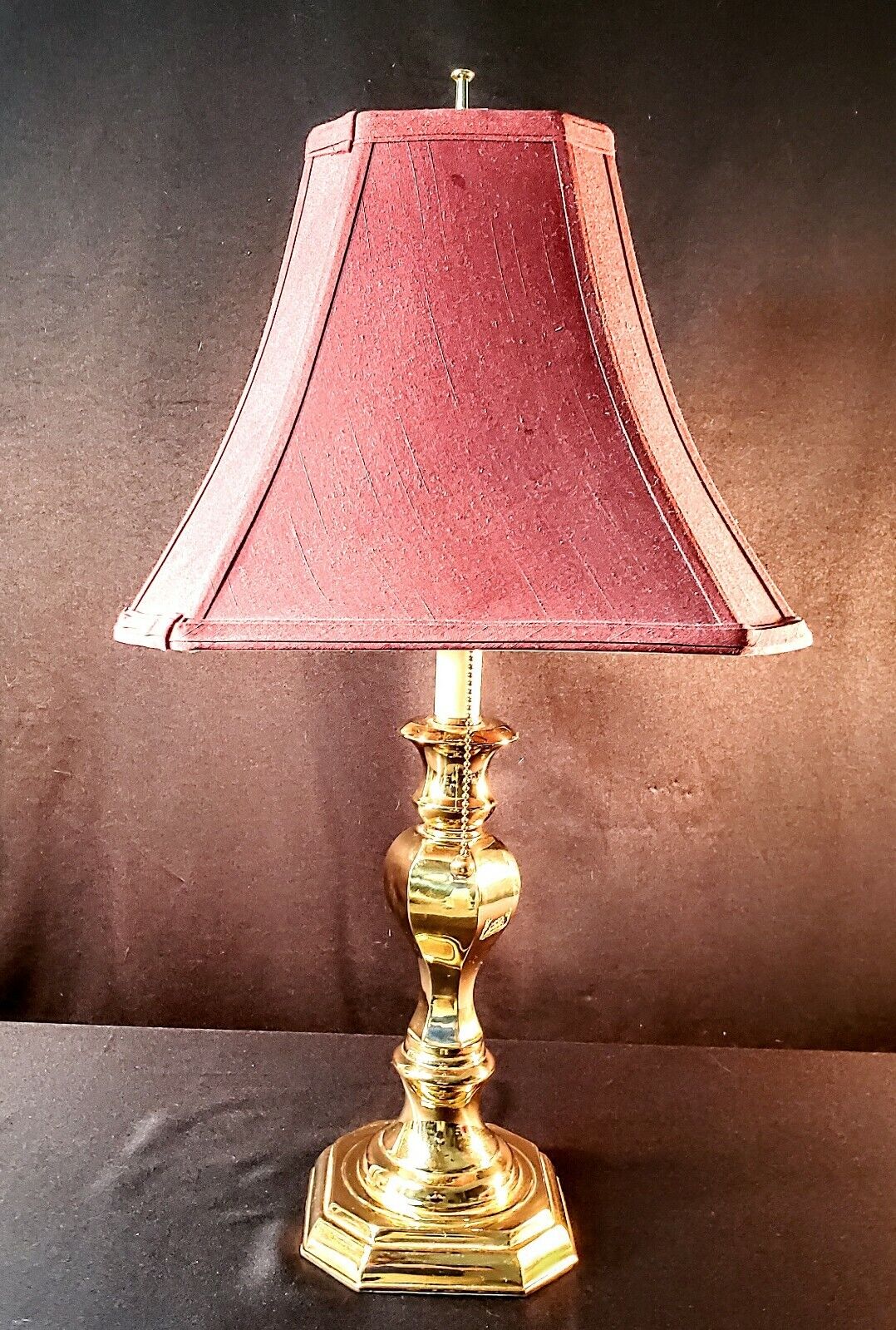 Stiffel Double Socket Three Position Solid Brass Desk Table Lamp - 26" Tall!