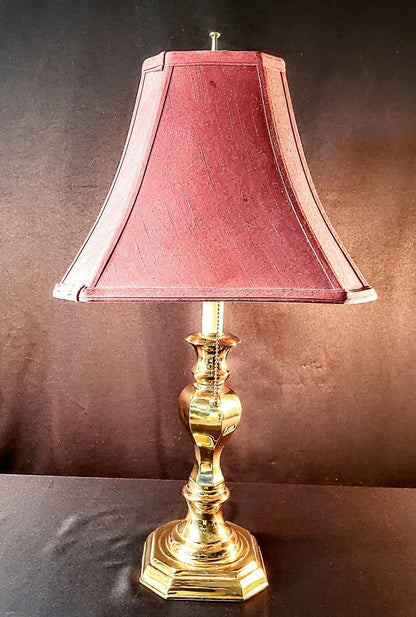 Stiffel Double Socket Three Position Solid Brass Desk Table Lamp - 26" Tall!