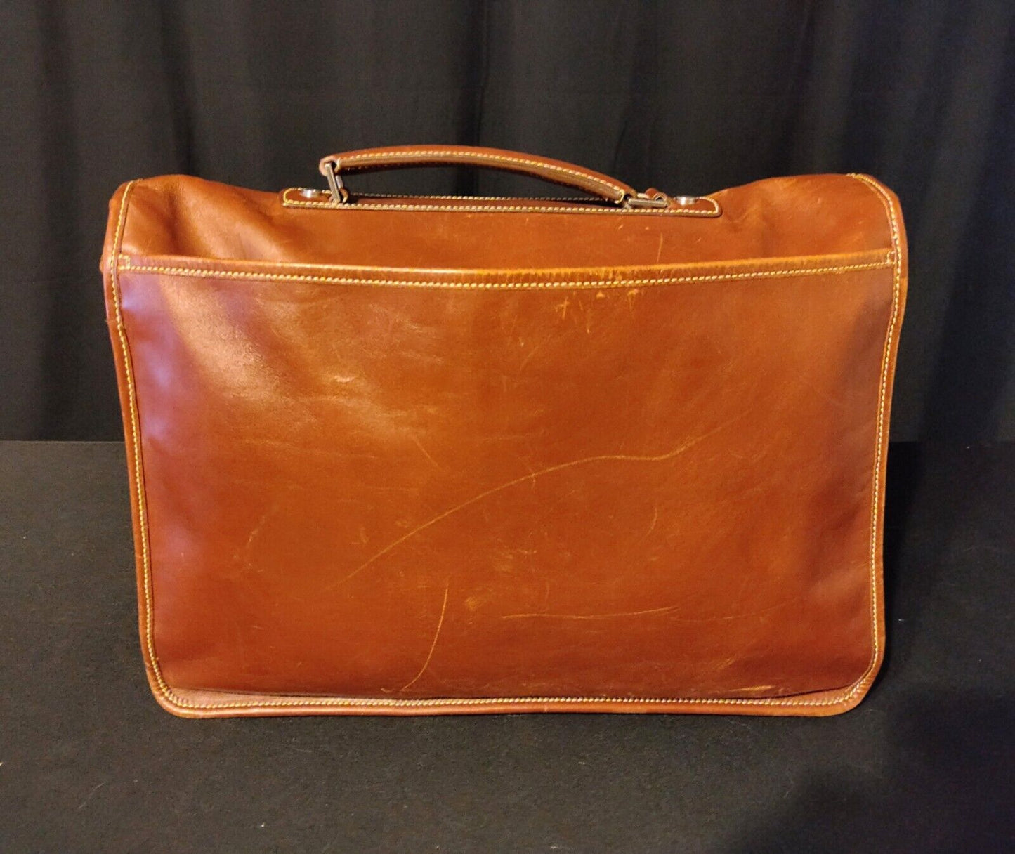 Hartmann Belting Leather Dark Brown Attaché Case With Carry Strap & Locking Key