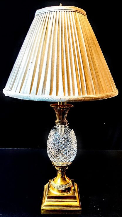 Waterford Hospitality Fine Cut Large Crystal Lamp With Original Shade