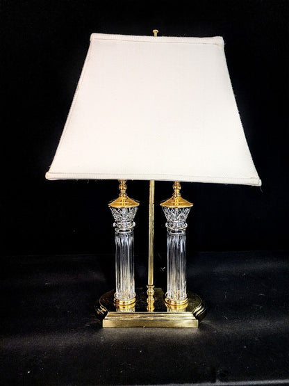 Waterford Bouillotte-style Parkmore Pattern Fine Cut Crystal Desk Lamps - MINT!