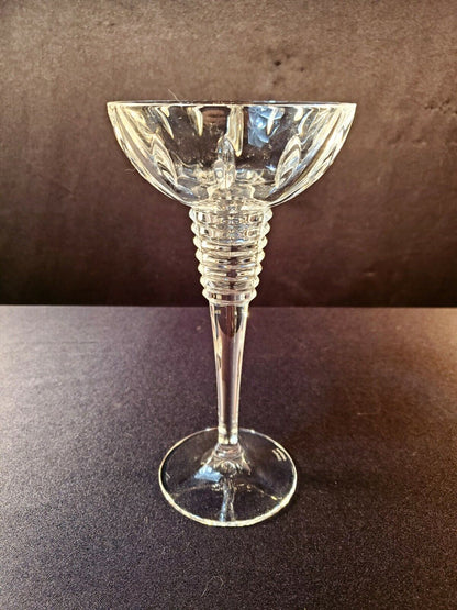 Waterford Fine Crystal Gemini Ball 8 Inch Candlestick - Lismore Leaves & New Age