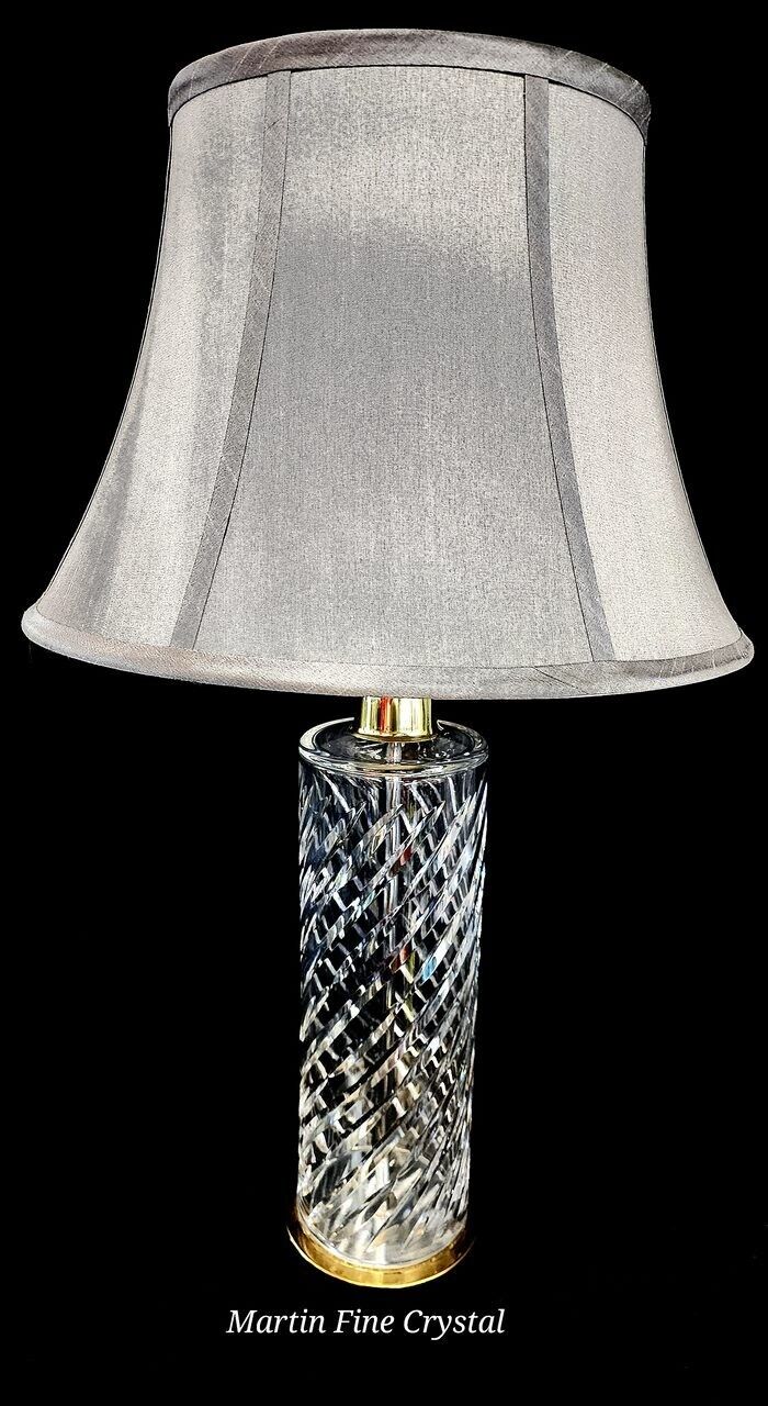 Waterford Deep Spiral Cut Fine Cut Irish Crystal Table Lamp - Mint! - #7600