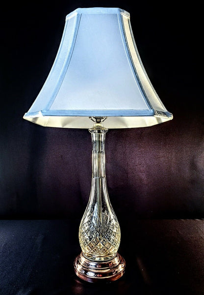 Antique Fine Cut Crystal Lamp with Solid Copper Base - Completely Restored!