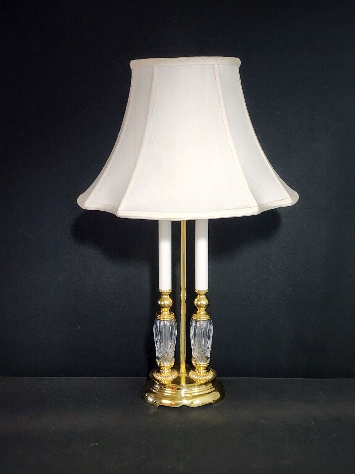 Waterford Bouillotte-style Lismore Pattern Fine Cut Crystal Table Lamp - MINT!