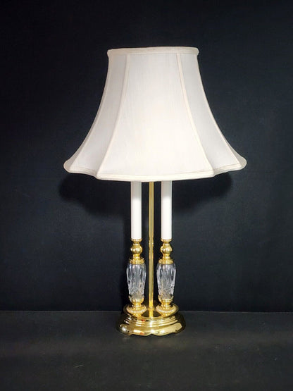 Waterford Bouillotte-style Lismore Pattern Fine Cut Crystal Table Lamp - MINT!