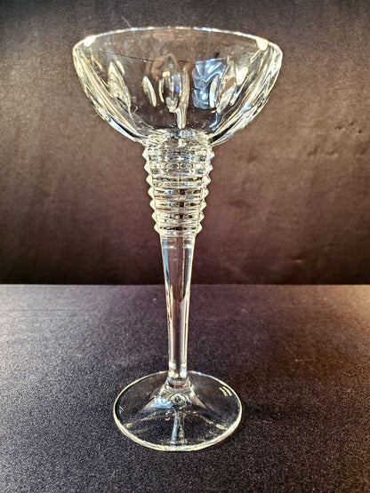 Waterford Fine Crystal Gemini Ball 8 Inch Candlestick - Lismore Leaves & New Age