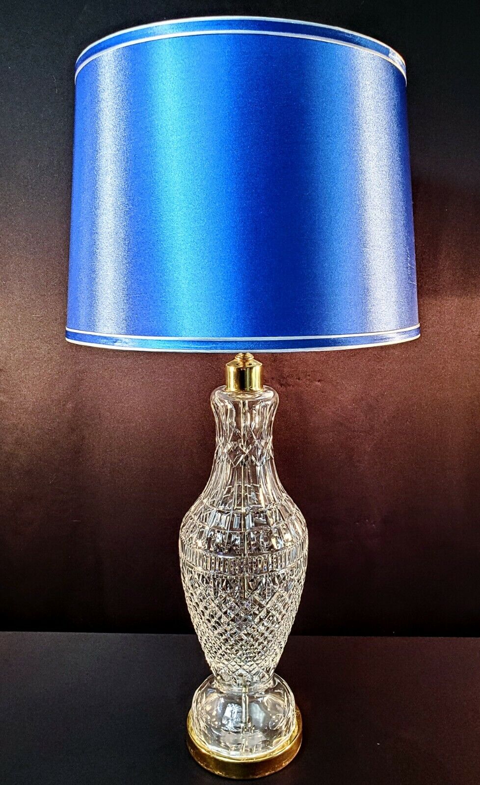 Waterford Tramore Fine Cut Irish Crystal Table Lamp - Extra Large 38 Inches!!!