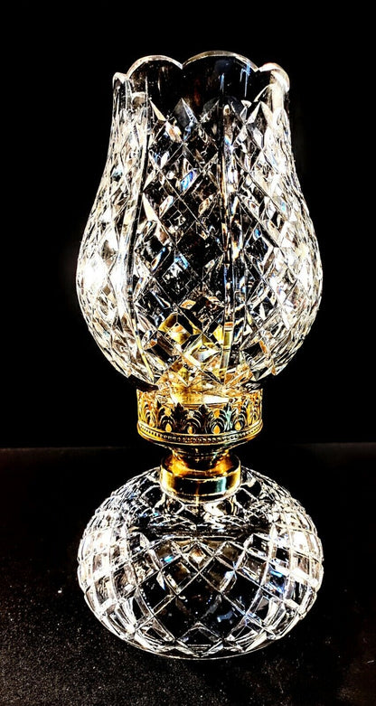 Waterford Oil Lamp-style Fine Cut Double Globe Crystal Table Lamp - Mint!