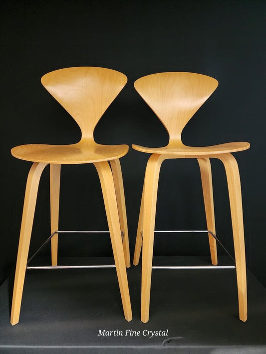 Set of Two (2) Cherner Beechwood Bar Stool Chairs