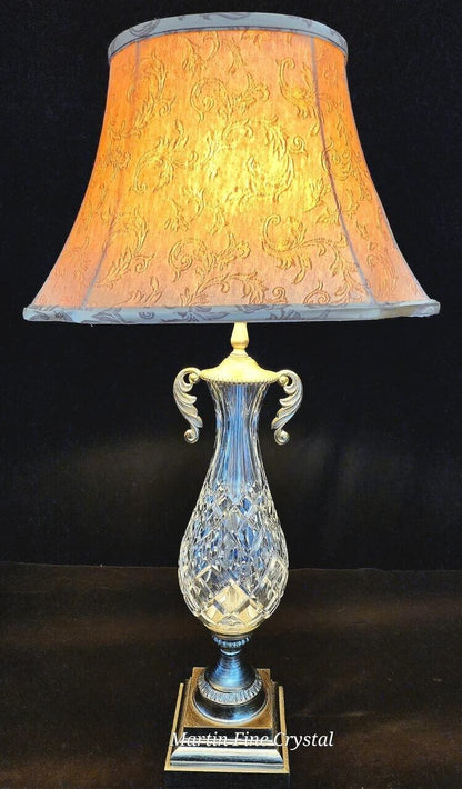 Waterford Westfield Fine Hand Cut Extra Large Crystal Lamp - Rare Silver Model!