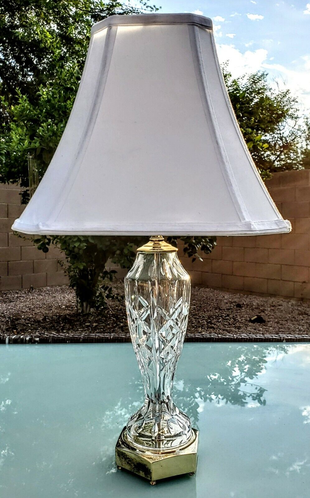 Waterford Evanwood Fine Cut Crystal Medium Sized Table Lamp - Mint Condition!