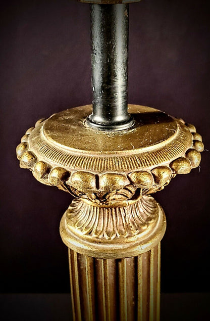 Baccarat-style 36in Hollywood Regency Electric Bronze Mythological Sceenes Lamp