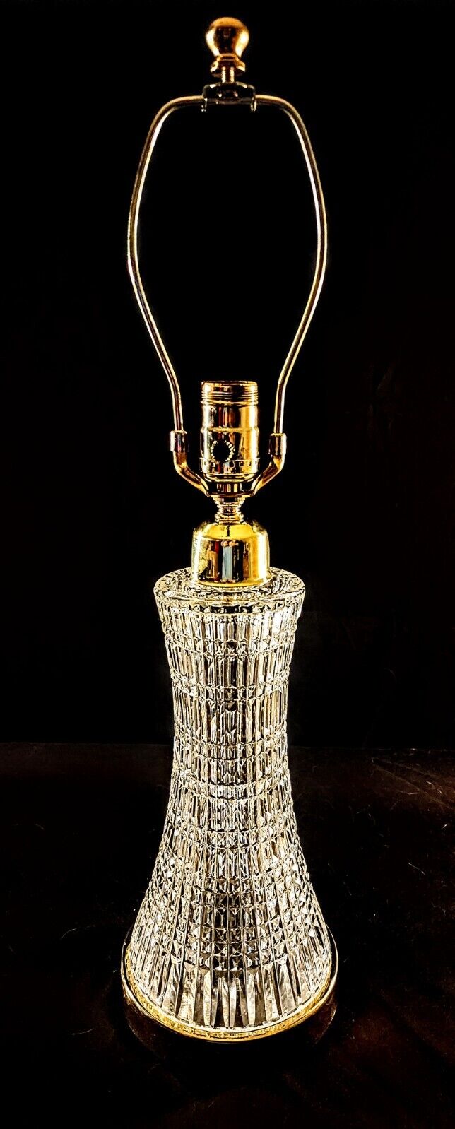 Waterford Lismore Diamond Fine Cut Irish Crystal - Brass Appointed Table Lamp