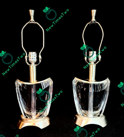 Set of Two (2) Waterford EvoIution Solid Crystal Table Lamps - Over 7 Lbs Each!